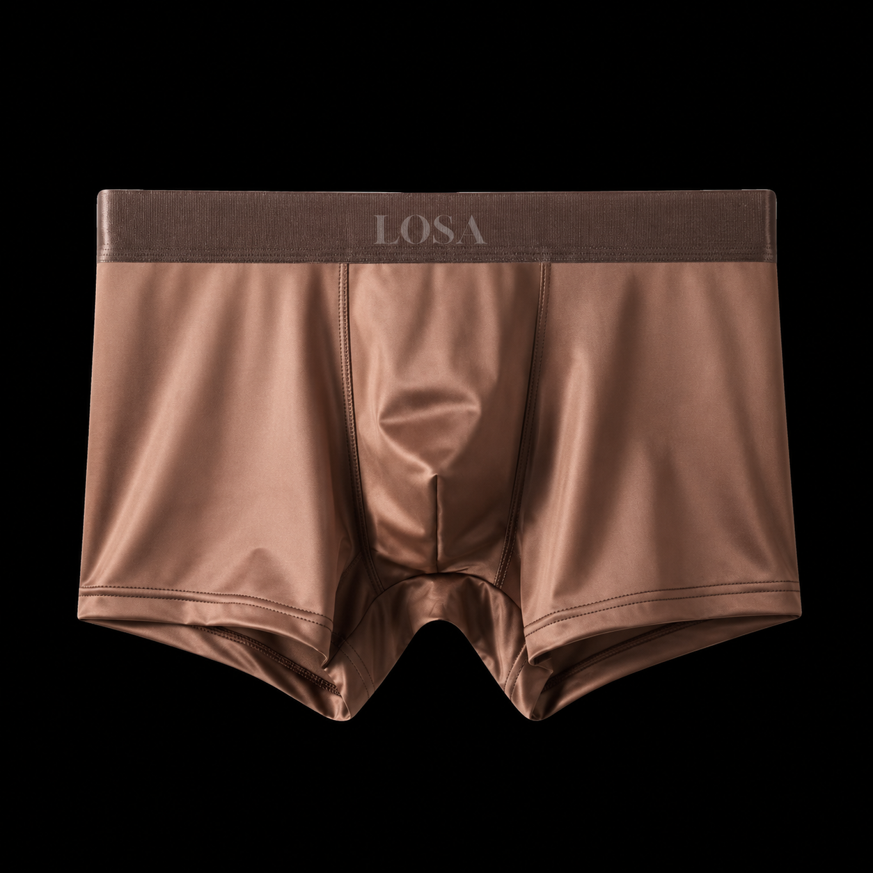 Boxer uomo LOSA Cool Silk color brown — tessuto seta ghiaccio premium