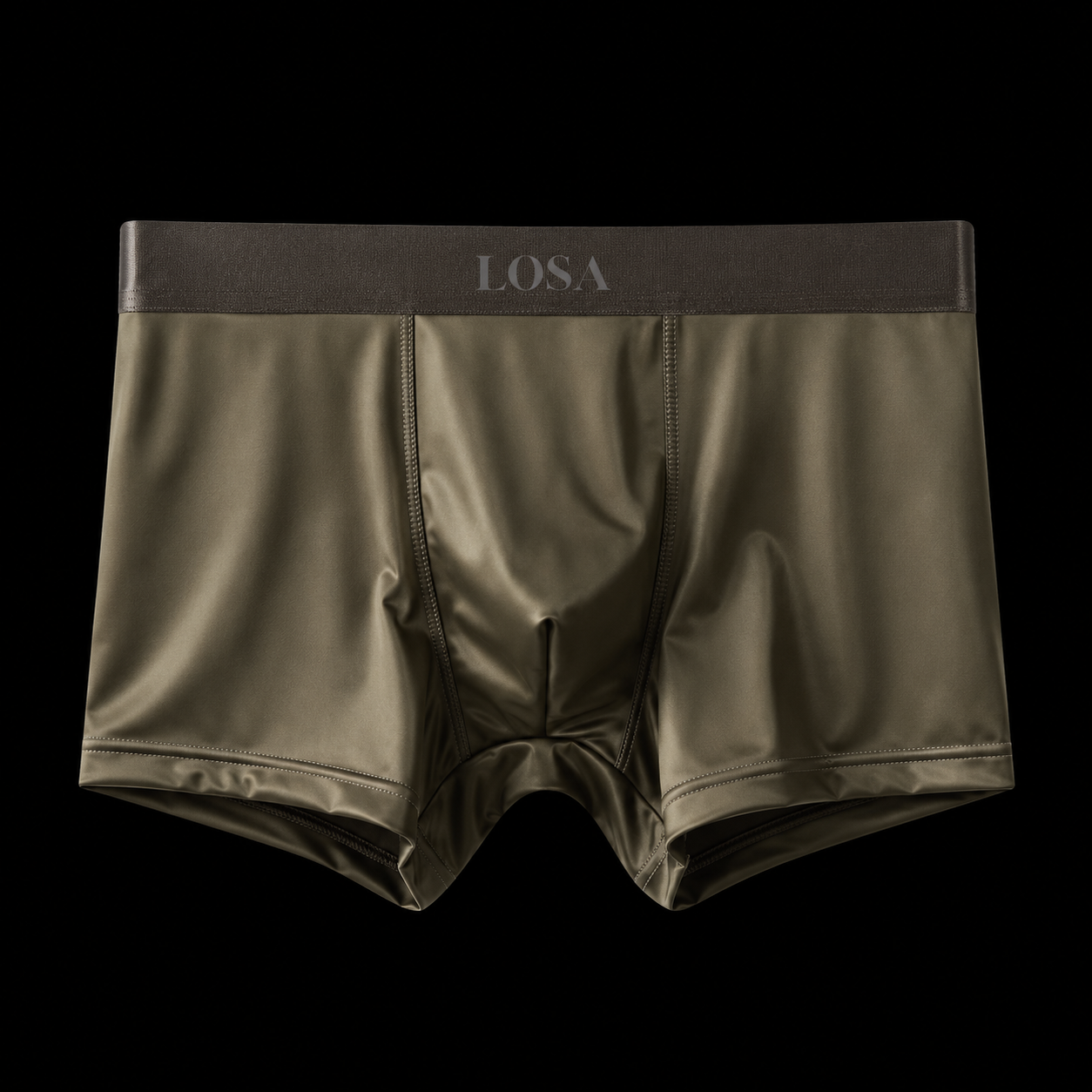 Boxer uomo LOSA Cool Silk color Olive — tonalità esclusiva premium, seta ghiaccio