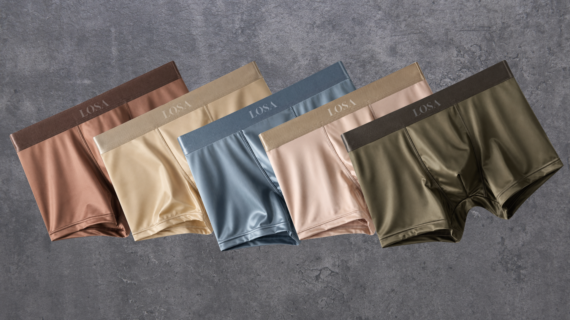Boxer uomo LOSA Cool Silk in 5 colori premium, seta ghiaccio multicolore