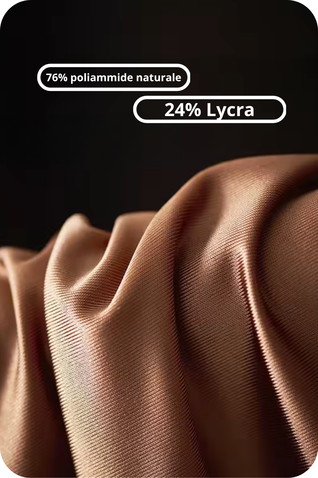 Composizione materiale boxer LOSA Cool Silk, 76 percento poliammide naturale 24 percento Lycra