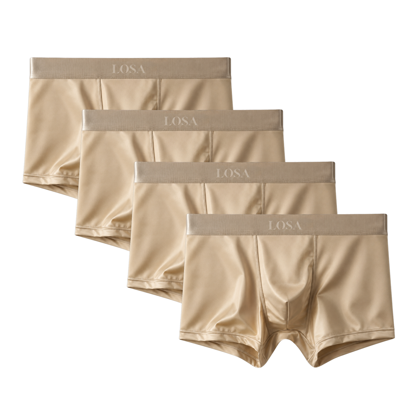 Boxer uomo LOSA Cool Silk color Champagne — tessuto seta ghiaccio premium